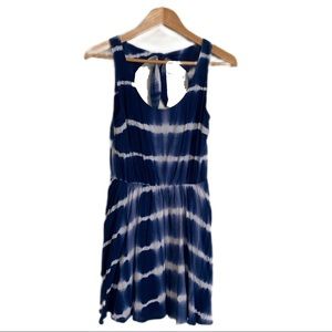 QED London Blue/White Tie Dye Sleeveless Mini Dress | SZ Medium